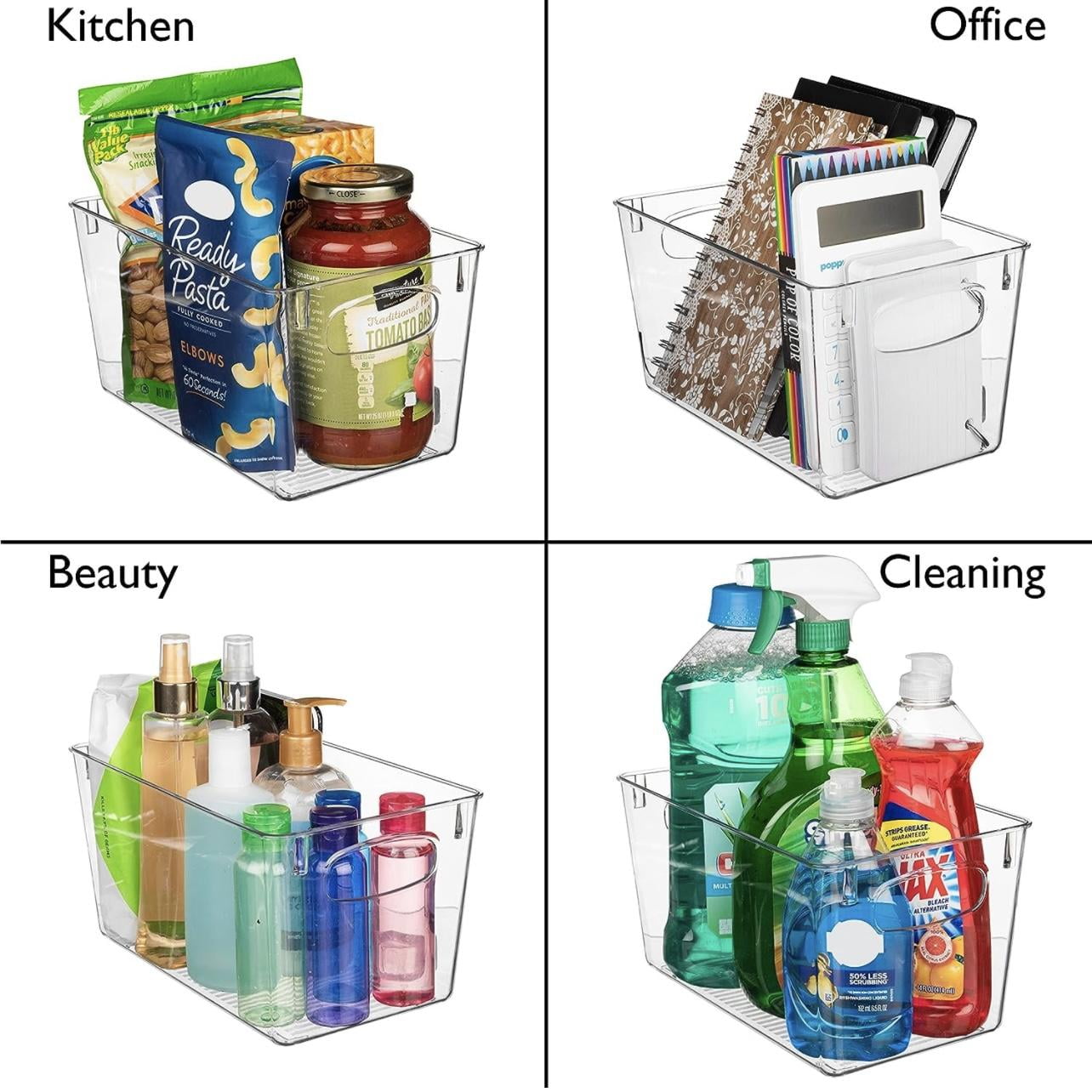ZHOHO TANT Clear Stackable Plastic Storage Bins, 12-Pack Pantry and Fridge Organizers for Kitchen, Bathroom, Home — image 7 of 8