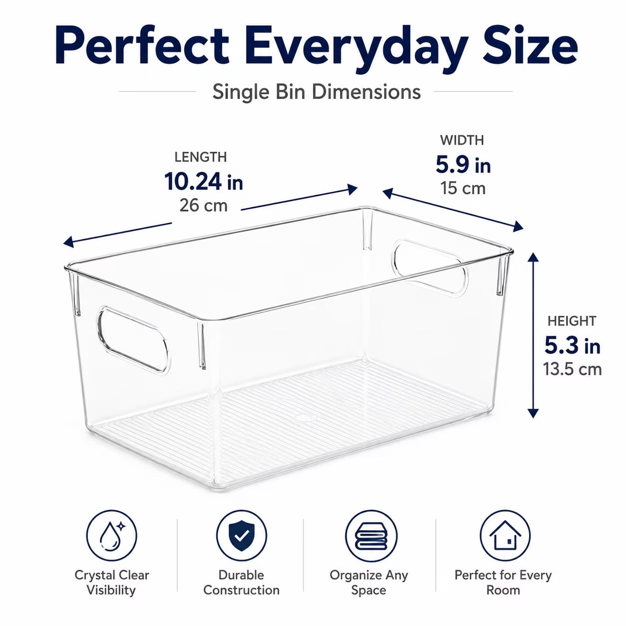 ZHOHO TANT Stackable Clear Plastic Storage Bins, Pantry & Fridge Organizers, Kitchen & Bathroom Storage Containers — image 2 of 9