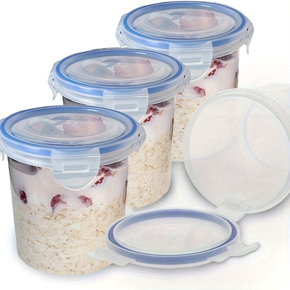 ZHOHO TANT Oat Containers Clear PP with Lid Cookie Food Storage Containers 4 Count