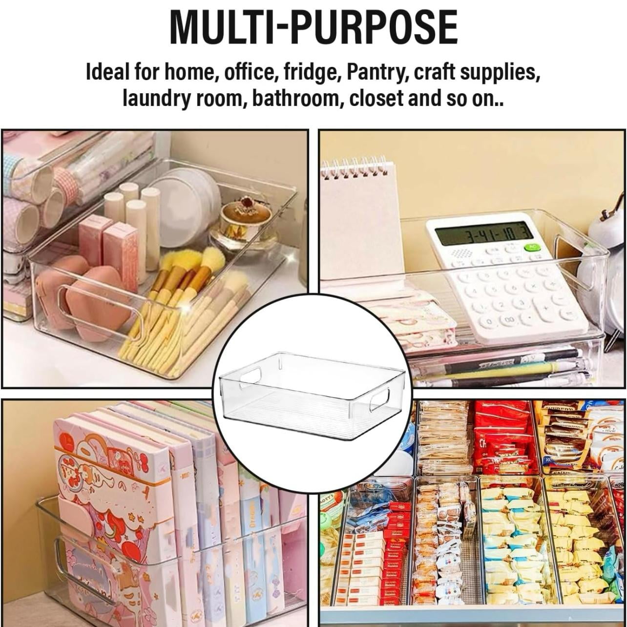 ZHOHO TANT Clear Stackable Refrigerator Organizer Bins, 9-Piece Set, 3 Sizes for Fridge, Freezer, Pantry — image 3 of 8