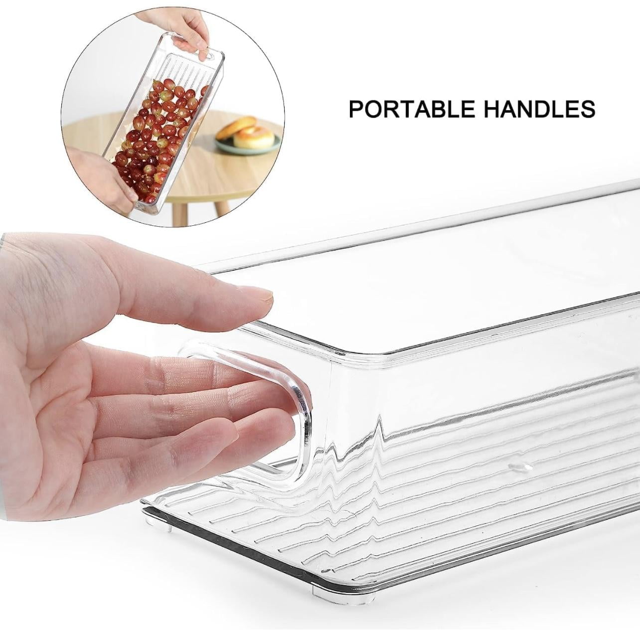 ZHOHO TANT Clear Stackable Refrigerator Organizer Bins, 9-Piece Set, 3 Sizes for Fridge, Freezer, Pantry — image 4 of 8